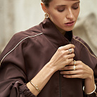 Кольцо "Sharon" с фианитами (желтое золото) к08352 от ювелирного магазина Оникс - 11