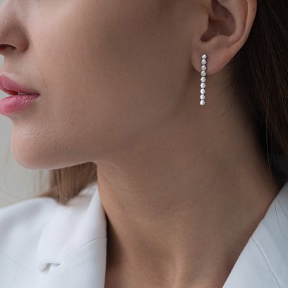 Серебряные серьги "Грани" 122909 №4