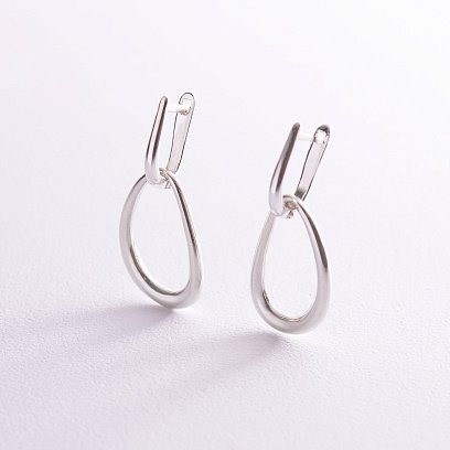 Срібні сережки "Симпатія" 122770 №2