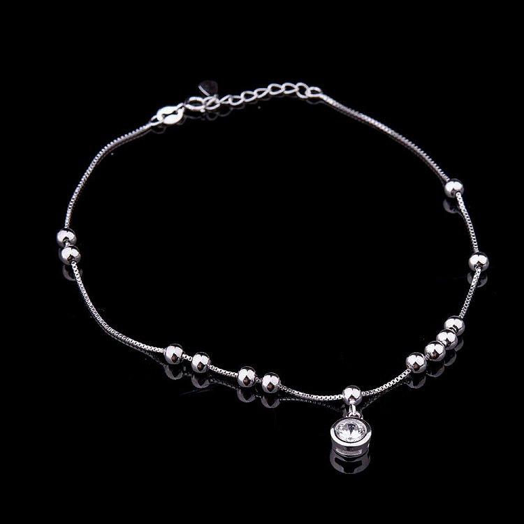 Срібний браслет на ногу з фіанітом 14891 від ювелірного магазину Онікс - 1