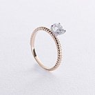 Помолвочное золотое кольцо с фианитом к07640 от ювелирного магазина Оникс