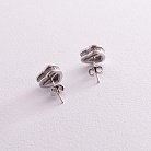 Срібні сережки - пусети "Сердечка" з фіанітами 121661 от ювелирного магазина Оникс - 2