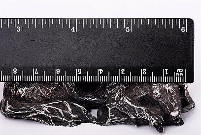 Срібна фігура ручної роботи "Спляча собака" Сер.14 №4