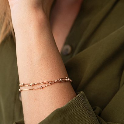 Браслет "Кульки" у червоному золоті б05133 №4