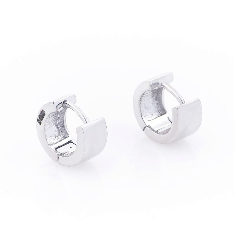 Срібні сережки "Кільця", діаметр 1 см 122507 від ювелірного магазину Онікс - 3