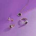 Золоті сережки - пусети "Клевер" з чорними діамантами 341161622 от ювелирного магазина Оникс - 4