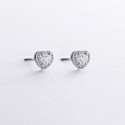 Золоті сережки - пусети "Сердечки" з діамантами 335761121 от ювелирного магазина Оникс