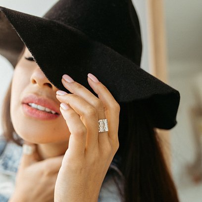 Широка каблучка "Марс" в сріблі 112206 №11