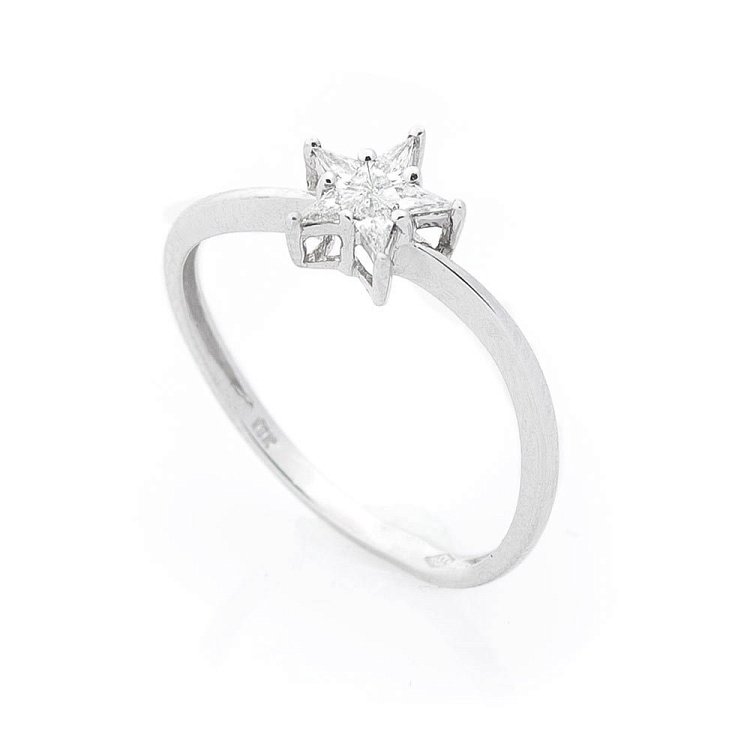 Золота каблучка "Зірка" з діамантом к147 від ювелірного магазину Онікс