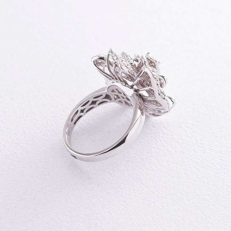 Золотое кольцо "Цветок" с бриллиантами к983 от ювелирного магазина Оникс - 2