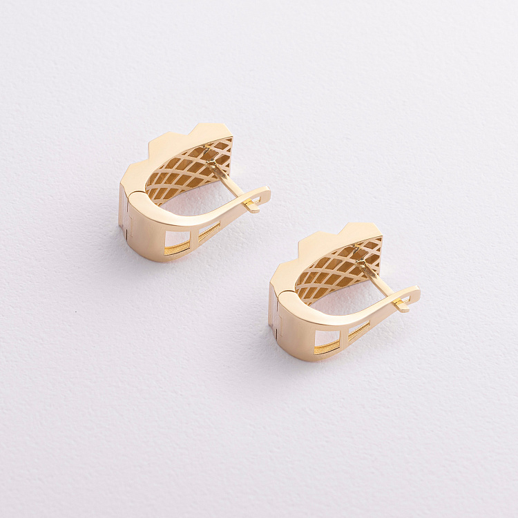 Сережки "Gabriela" у жовтому золоті с09543 від ювелірного магазину Онікс - 1