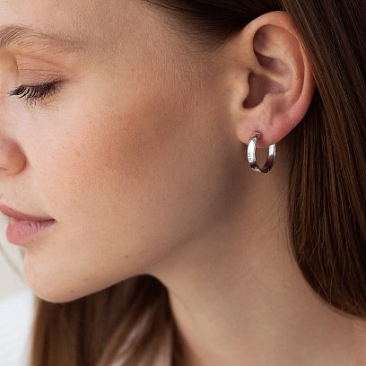 Серьги - кольца в серебре 7086 №7