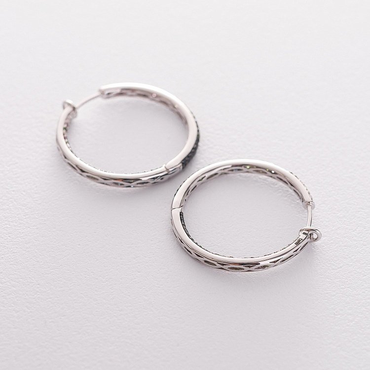 Золоті сережки з діамантами і сапфірами сб0288sth від ювелірного магазину Онікс - 1