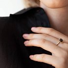 Золотое кольцо "Подсолнух" с черными бриллиантами 226153122 от ювелирного магазина Оникс - 7