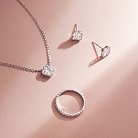 Золоті сережки - пусети "Клевер" з діамантами сб0551mi от ювелирного магазина Оникс - 4
