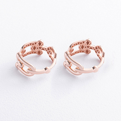 Серьги - кольца "Фантазия" в красном золоте с09719 №2