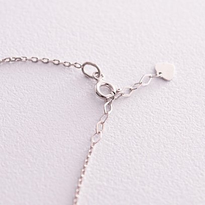 Браслет у сріблі (зелені та білі фіаніти) 141623 №4