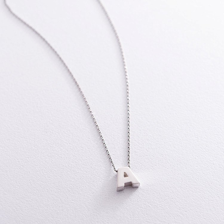 Срібне кольє з буквою "А" 18985А від ювелірного магазину Онікс