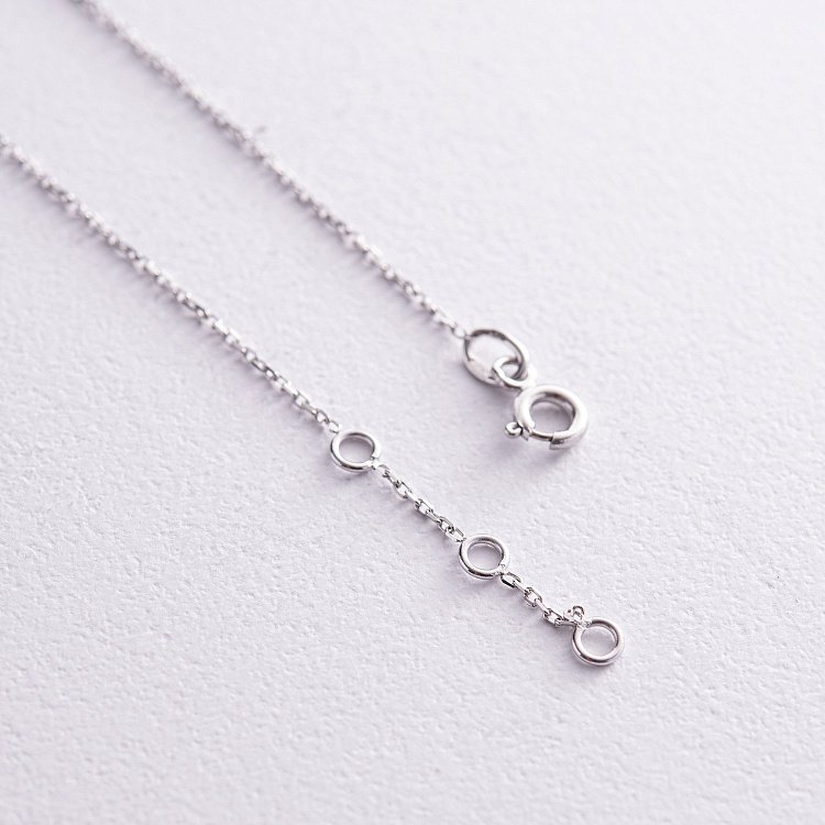 Браслет "Конюшина" на ногу (біле золото) б05130 від ювелірного магазину Онікс - 4