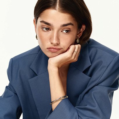 Сережки "Megan" у жовтому золоті (Middle) с09086 №3