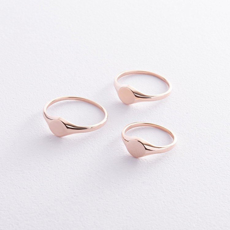 Печатка в красном золоте (возможна гравировка) к07537 от ювелирного магазина Оникс - 4