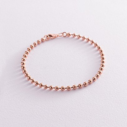 Браслет "Шарики" в красном золоте б04712