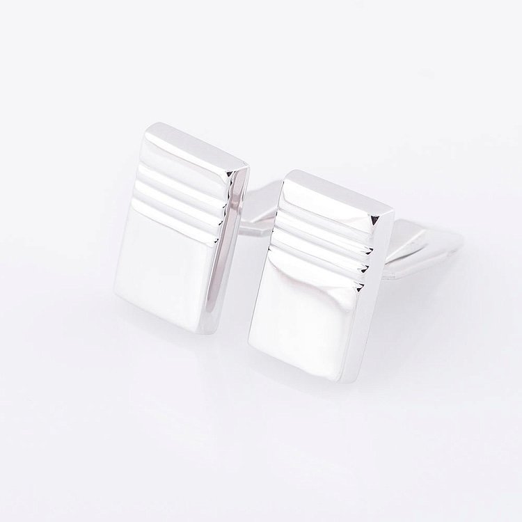 Мужские запонки из белого золота зап00058 от ювелирного магазина Оникс