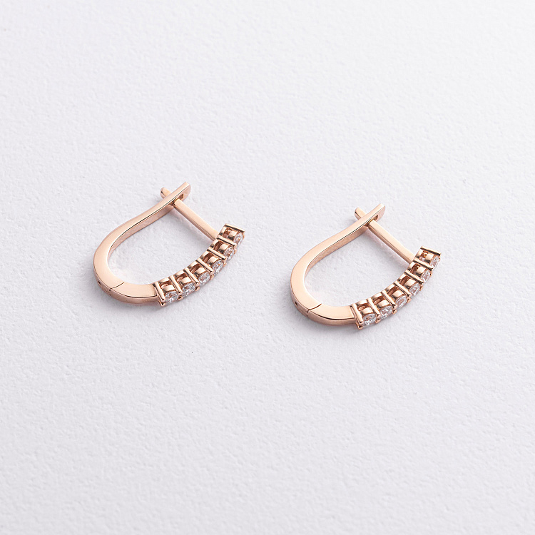 Золотые серьги с бриллиантами 345251321 от ювелирного магазина Оникс - 1