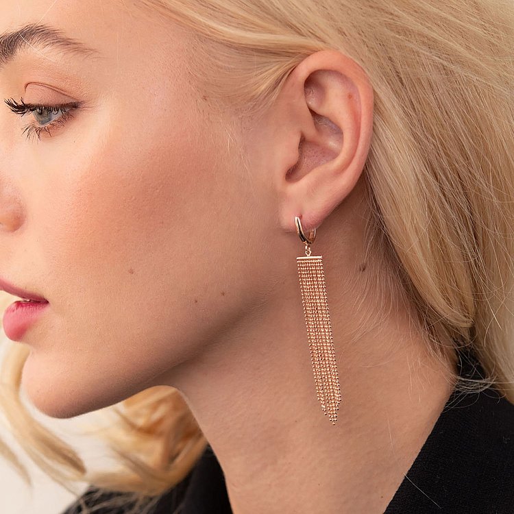 Золоті сережки "Водоспад" с07682 від ювелірного магазину Онікс