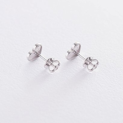 Золотые серьги "Сердечки" с фианитами с06722 №5