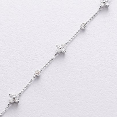 Золотий браслет "Конюшина" з діамантами бб0057lg №3