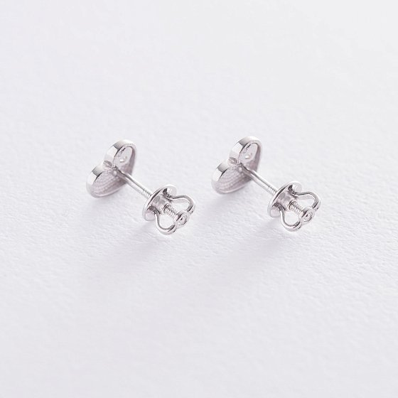 Золотые серьги "Сердечки" с фианитами с06722 №5
