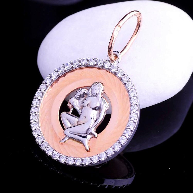 Подвеска "Знаки зодиака - Дева" с фианитами п01702дв от ювелирного магазина Оникс