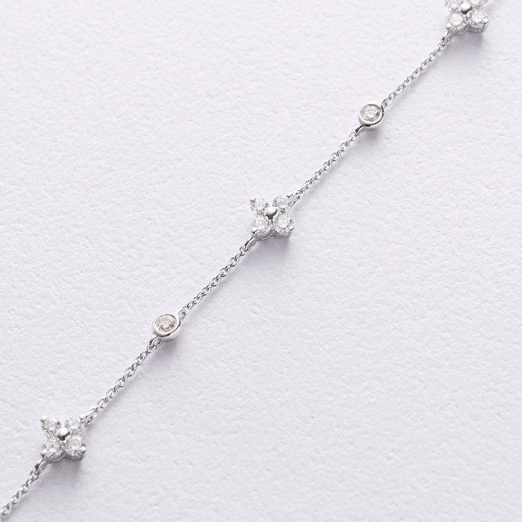 Золотий браслет "Конюшина" з діамантами бб0057lg від ювелірного магазину Онікс - 2