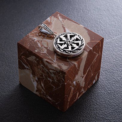 Серебряный кулон "Оберег Коловрат со Звездой Руси" 169 №3