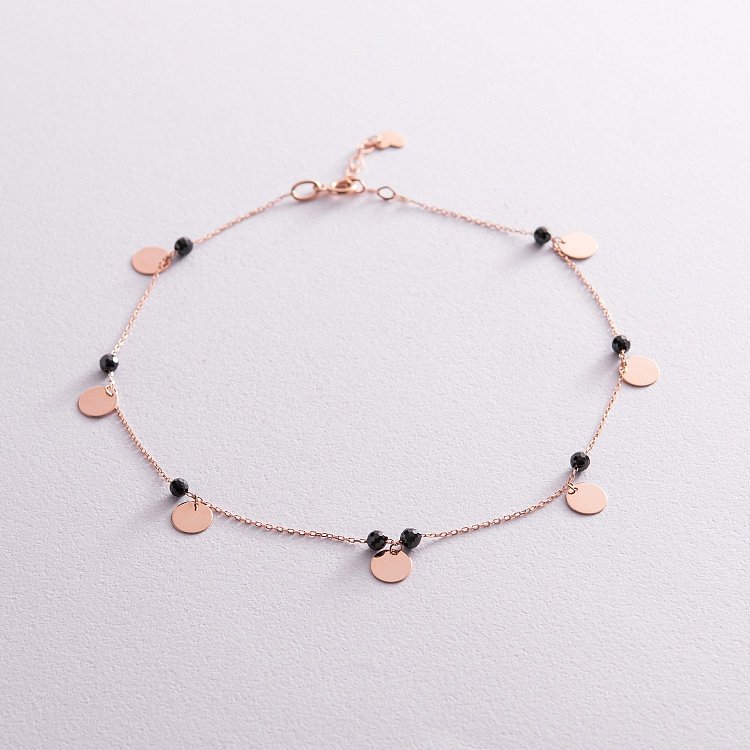 Золотий браслет "Монетки" на ногу (фіаніти) б04904 Золотий браслет "Монетки" на ногу (фіаніти) б04904 від ювелірного магазину Онікс