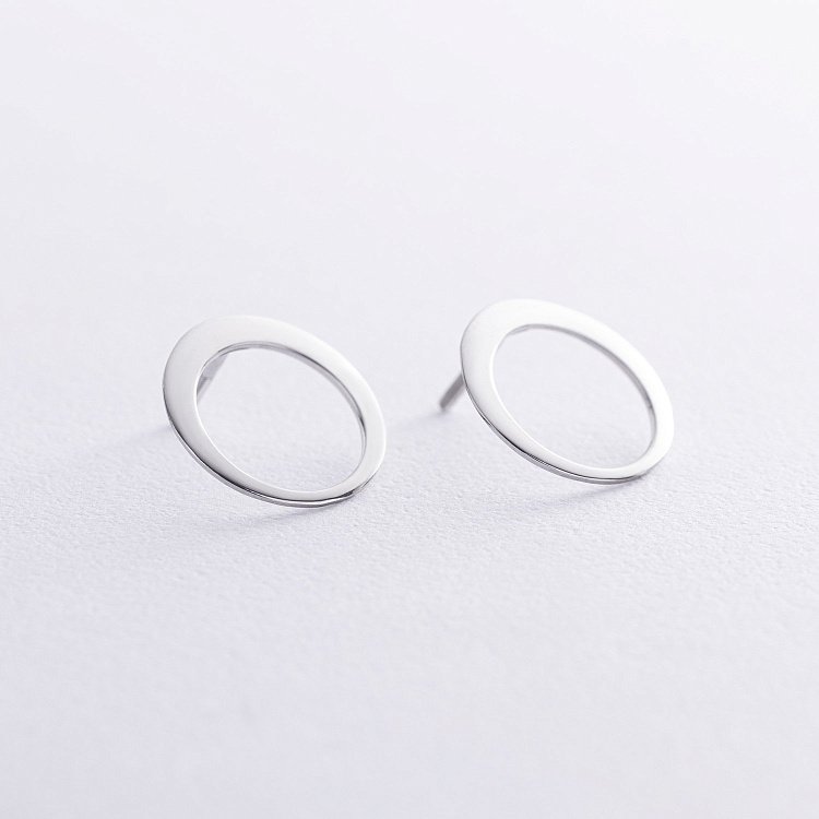 Серьги - пусеты "Орбита" в серебре 7087 от ювелирного магазина Оникс - 5