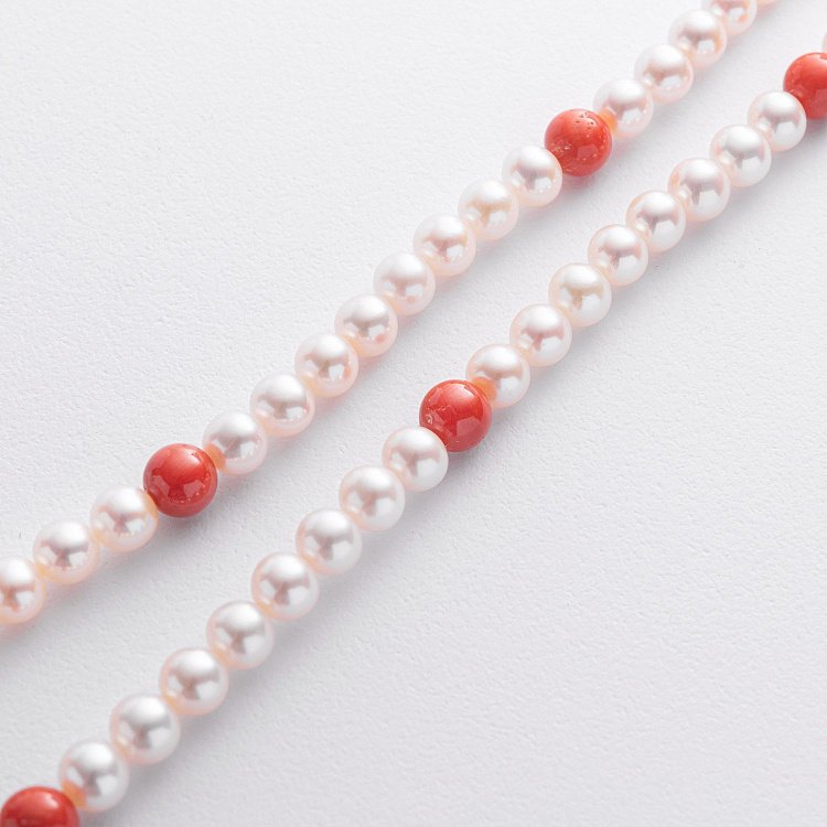 Бусы из жемчуга и коралла (золотая застежка) бус015ж от ювелирного магазина Оникс - 5