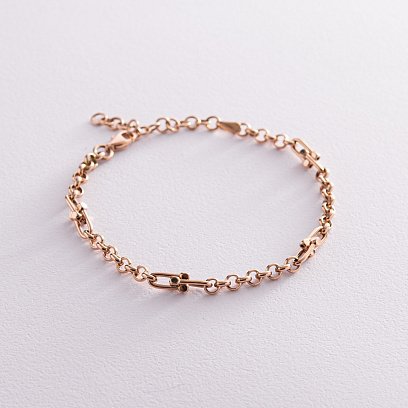 Браслет "Фантазія" у червоному золоті б05194