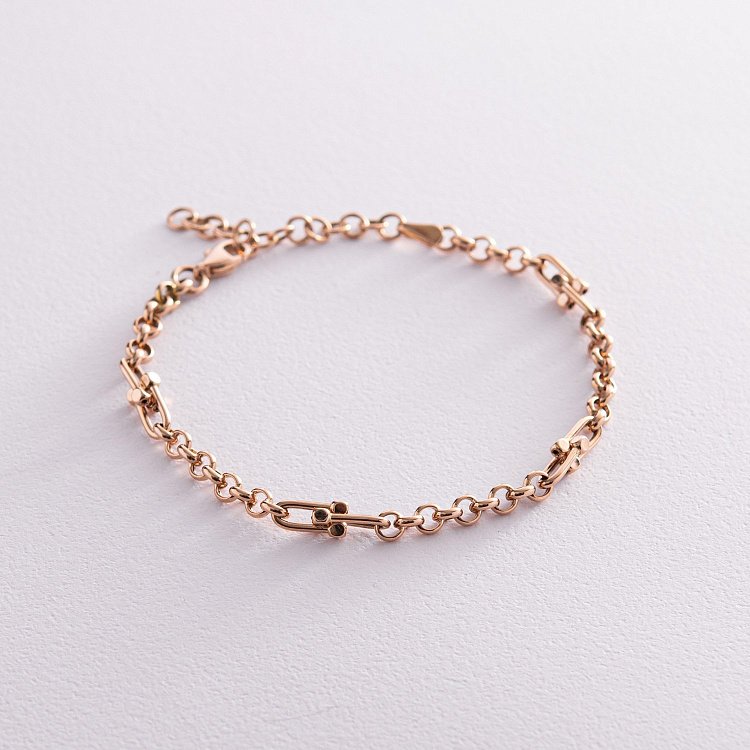 Браслет "Фантазія" у червоному золоті б05194 від ювелірного магазину Онікс