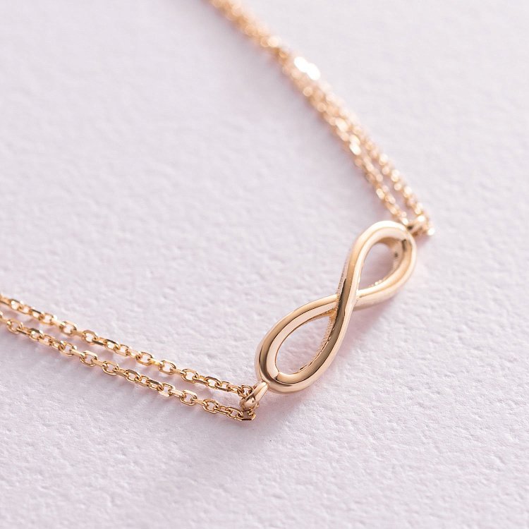 Браслет "Бесконечность" в желтом золоте б04863 от ювелирного магазина Оникс - 2