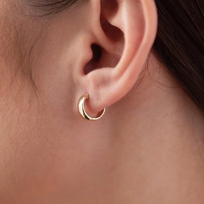 Серьги - кольца в желтом золоте с08378 №5