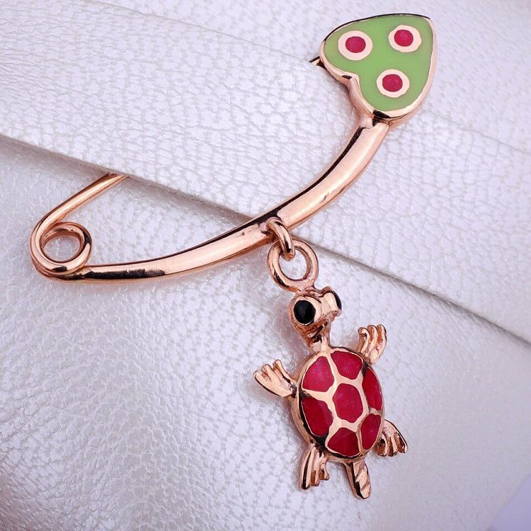 Золота шпилька "Черепашка" (емаль) зак00093а від ювелірного магазину Онікс
