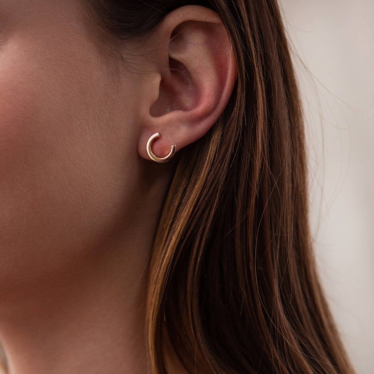 Сережки - пусети "Мерилін" у червоному золоті с08176 від ювелірного магазину Онікс - 7