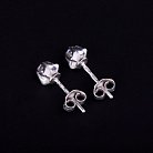 Серьги-пусеты с фианитами (8мм) 12851 от ювелирного магазина Оникс - 1