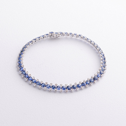 Золотой браслет с бриллиантами и сапфирами бб0061nl