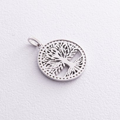 ﻿Кулон "Древо життя" з фіанітами (біле золото) п03818 №3