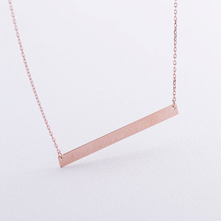 Кольє з пластиною для гравіювання (червоне золото) кол01368 від ювелірного магазину Онікс