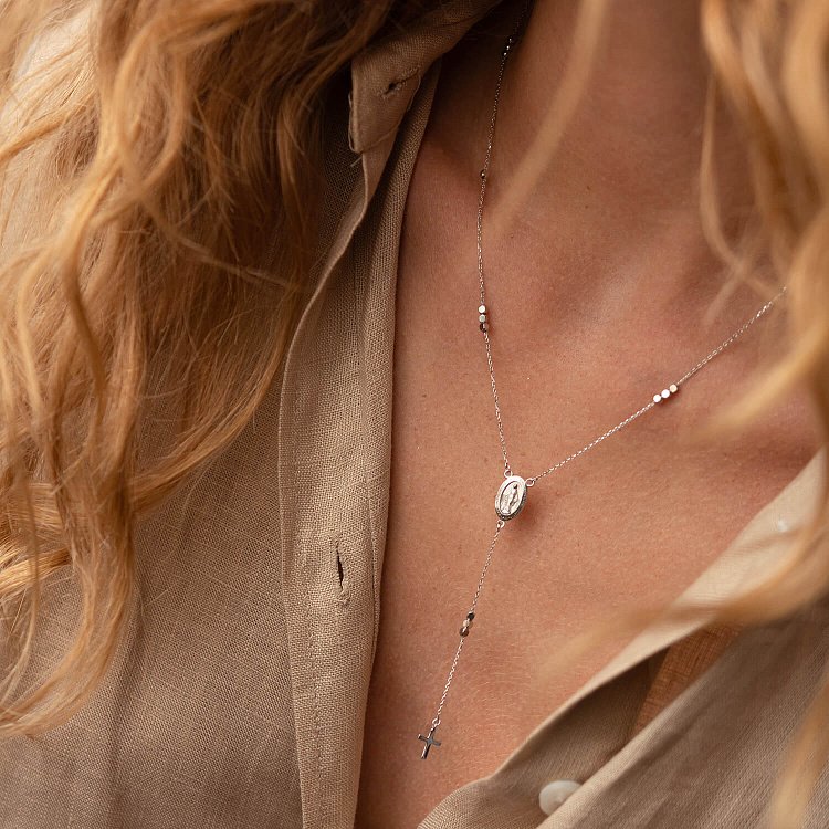 Кольє "Розарій" у білому золоті кол02212 від ювелірного магазину Онікс - 1