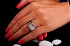 Серебряное кольцо с фианитами 11679 от ювелирного магазина Оникс - 8